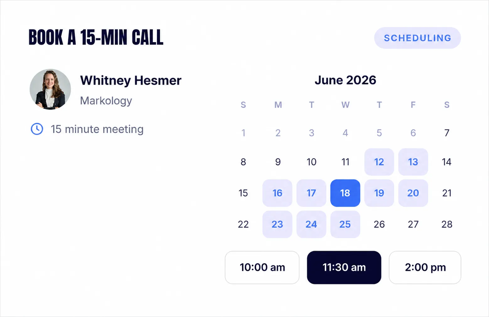 Book a 15-minute call with Markology