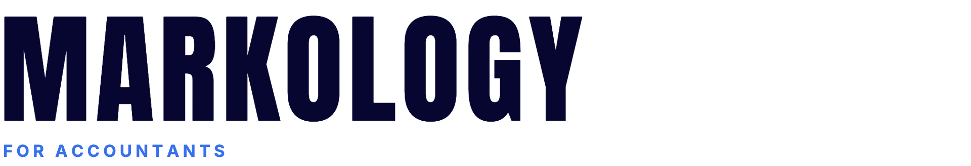 Markology navy text logo
